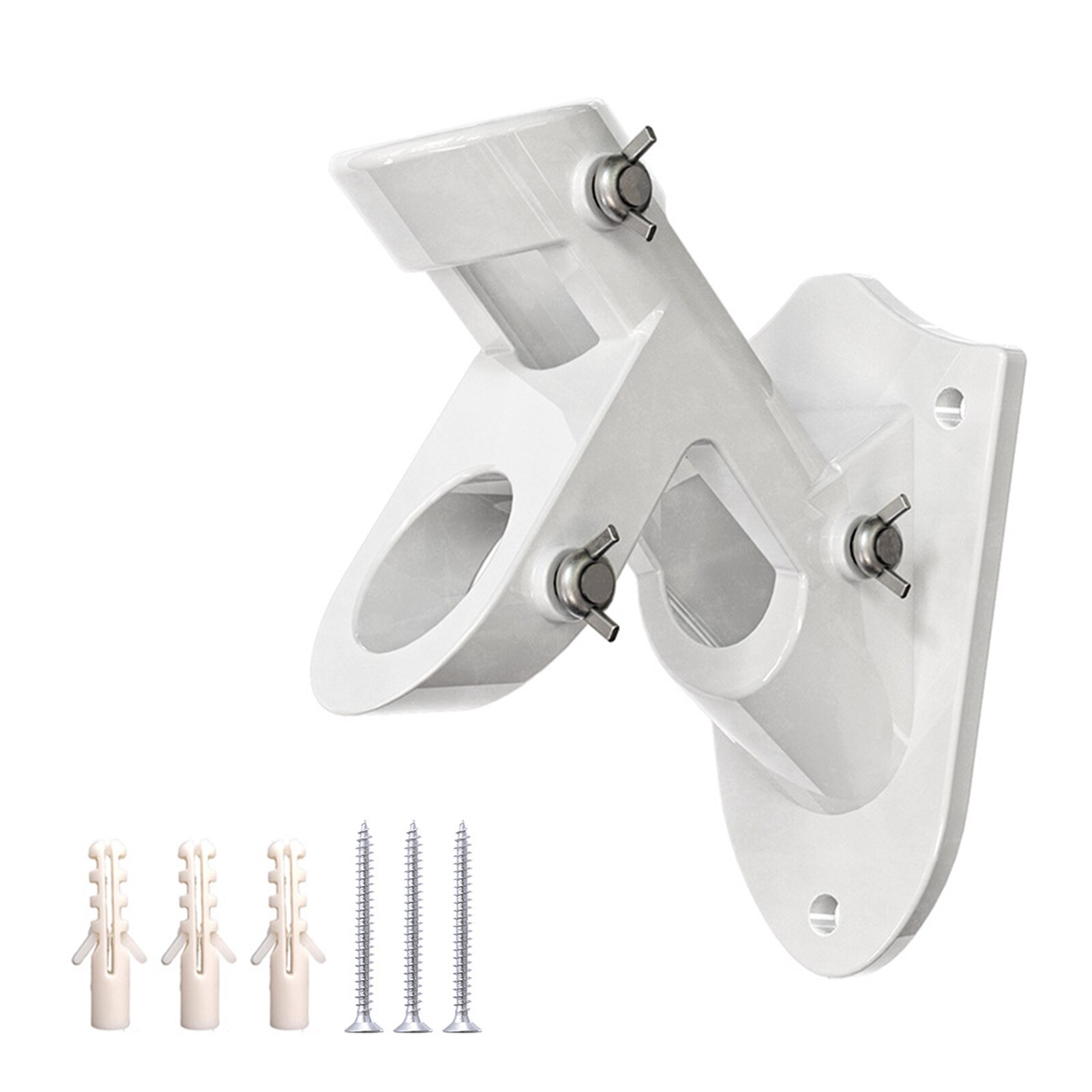 Flag Pole Holder Flat Ground For Outside Patio Garden Multifunction Mounting Bracket Heavy Duty Home Decor Lawn Easy Install: White