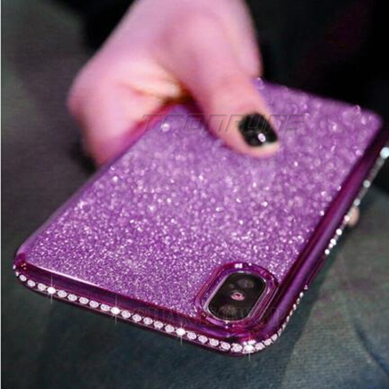 Crystal Diamond Soft TPU Case for Xiaomi Redmi Note 8 7 Pro Cases Rhinestone Glitter Coque For Xiomi Redmi 7 7A Note 7 Pro Cover: Redmi 7A / Purple