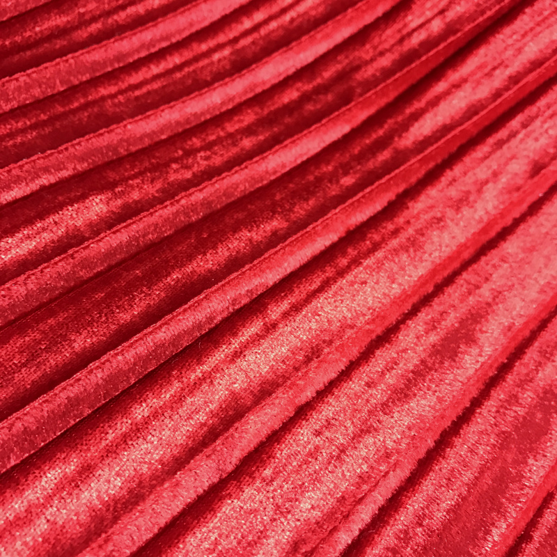 Tissu de velours plissé à l'accordéon rouge | 2 mètres 150cm 59.05 "de largeur, pour l'automne, hiver jupe robe MM436
