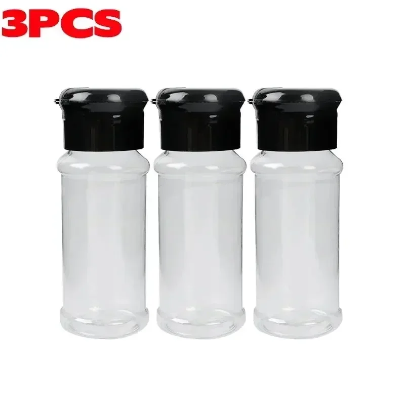 Tarro de especias de plástico transparente, botella de condimento de cocina, sal, pimienta, recipiente, tarro de condimentos para barbacoa, herramientas de almacenamiento de especias de cocina: Caqui oscuro