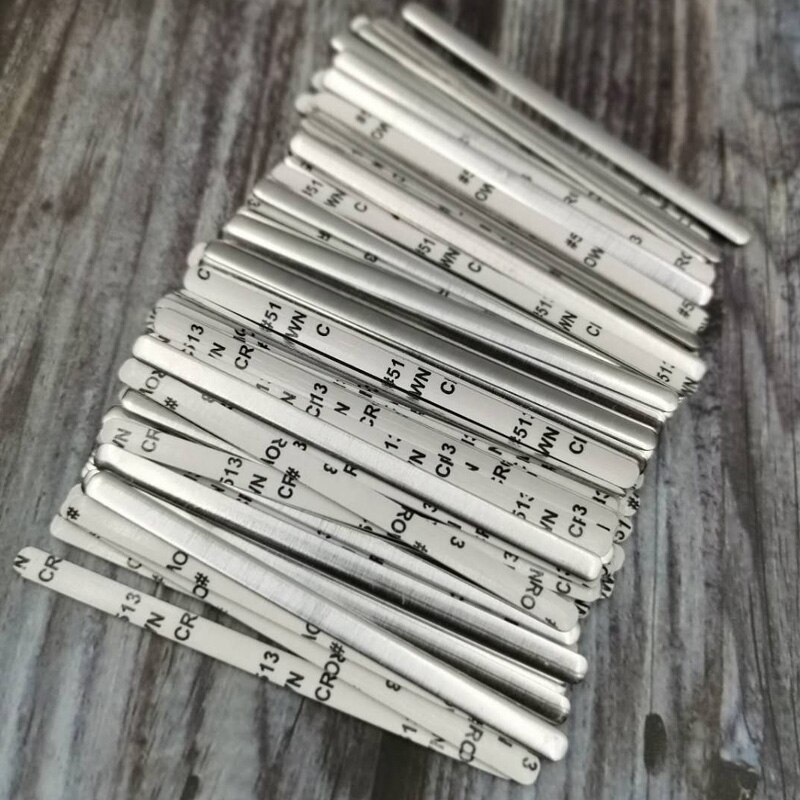 Barra de alambre para nariz de plástico desechable, 0,3x10cm, para mascarilla, pinzas para Puente, Material para hacer joyas, accesorios, color blanco: Latón envejecido / 10pcs