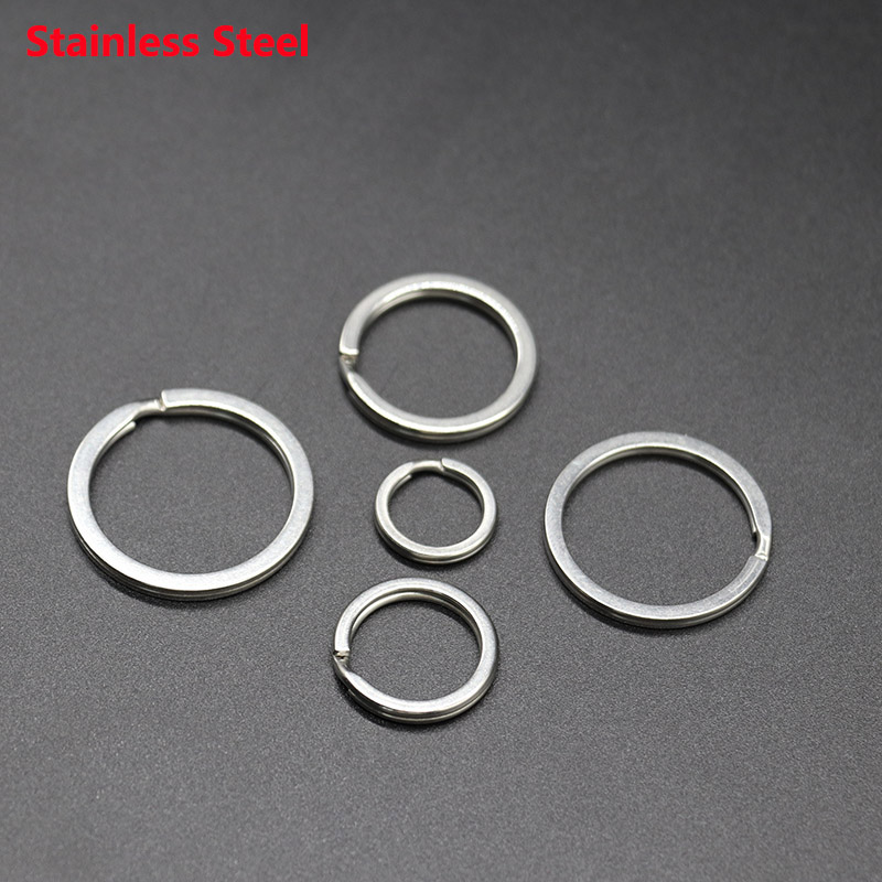 10/20PCS 100% Stainless Steel Key Rings with Spring Buckle 15 20 25 28 30 32mm Size Split Ring Key Rings For Bag Key Chains