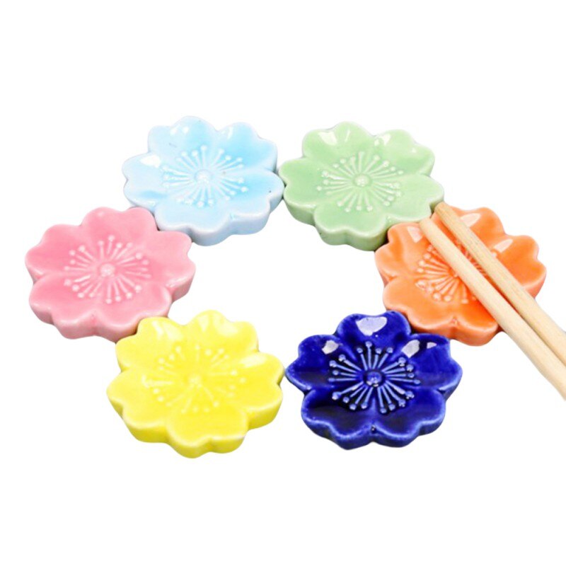 Keramische Sakura Bloesems Eetstokjes Houder Lepel Vork Chopstick Rest Stand Keuken Gereedschap Servies Eettafel Decoratie