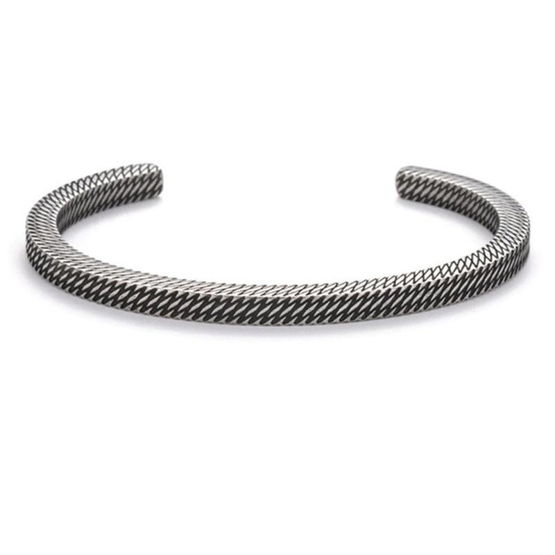 Trendiges offenes armband mit diamantmuster für damen und herren, schlichter punk-stil, partyschmuck