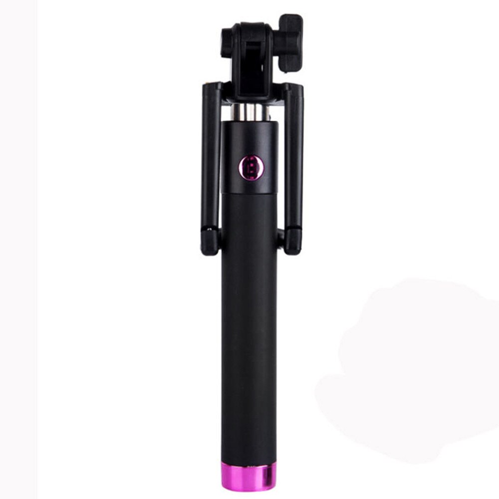 Draagbare Uitschuifbare Monopod Self-Pole Handheld Wired Selfie Stick Voor Iphone Voor Smartphone Палка Для Селфи: Hot pink