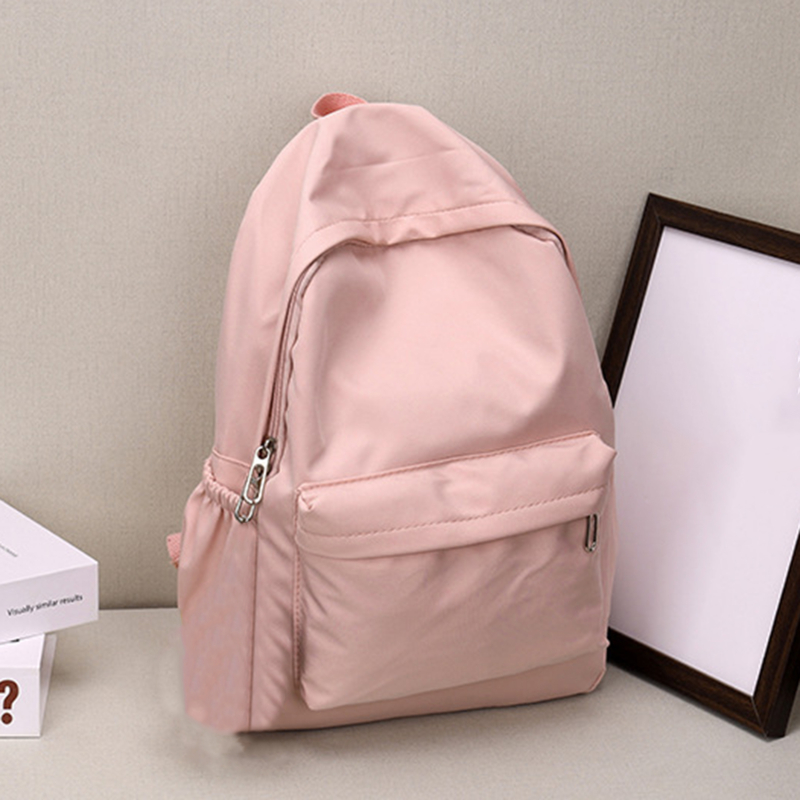 Dames Schooltas Waterdichte Grote Capaciteit Schoolrugzak Gladde Rits Effen Kleur Tieners Meisje Casual Dagrugtas Studentenvoorraad