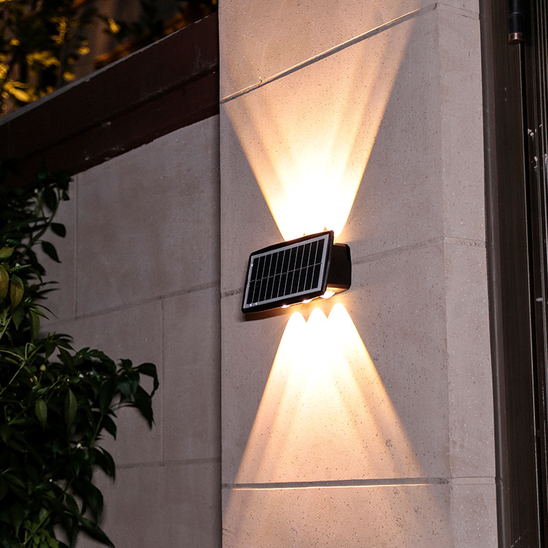 Lámpara Solar de pared Led para exteriores, decoración impermeable, lámpara de jardín, iluminación luminosa arriba y abajo para pared, porche, balcón, jardín y calle