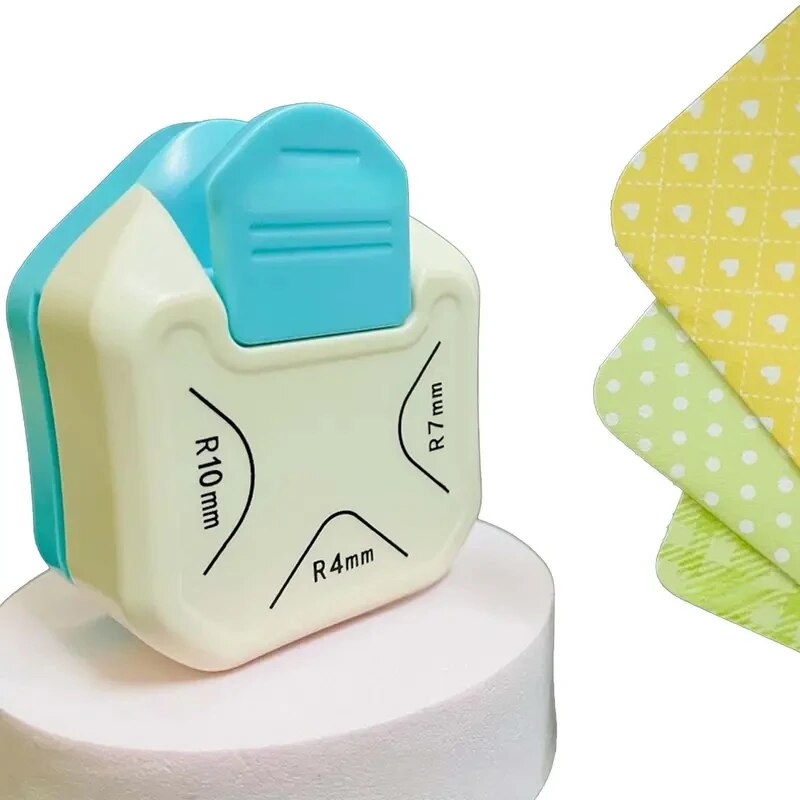 Drie-in-één hoekronder hoekembosser hoeksnijder, doe-het-zelf fotokaart visitekaartjessnijder ronde snijder papiersnijder: Licht Groen