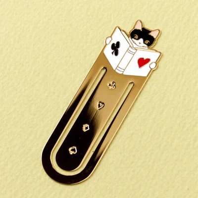 Leuke Kat Bladwijzers Metalen Boek Clips Kawaii Kittens Papieren Pagina Houder Japanse Briefpapier Lezen Gereedschap School Kantoorbenodigdheden: GRIJS