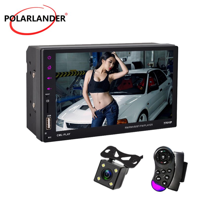 Car Radio MP5 Mirror Link Rear View Camera USB Full HD FM Remote Control 2din 1024P Bluetooth Android 7” AUX IN ISO: Remote control