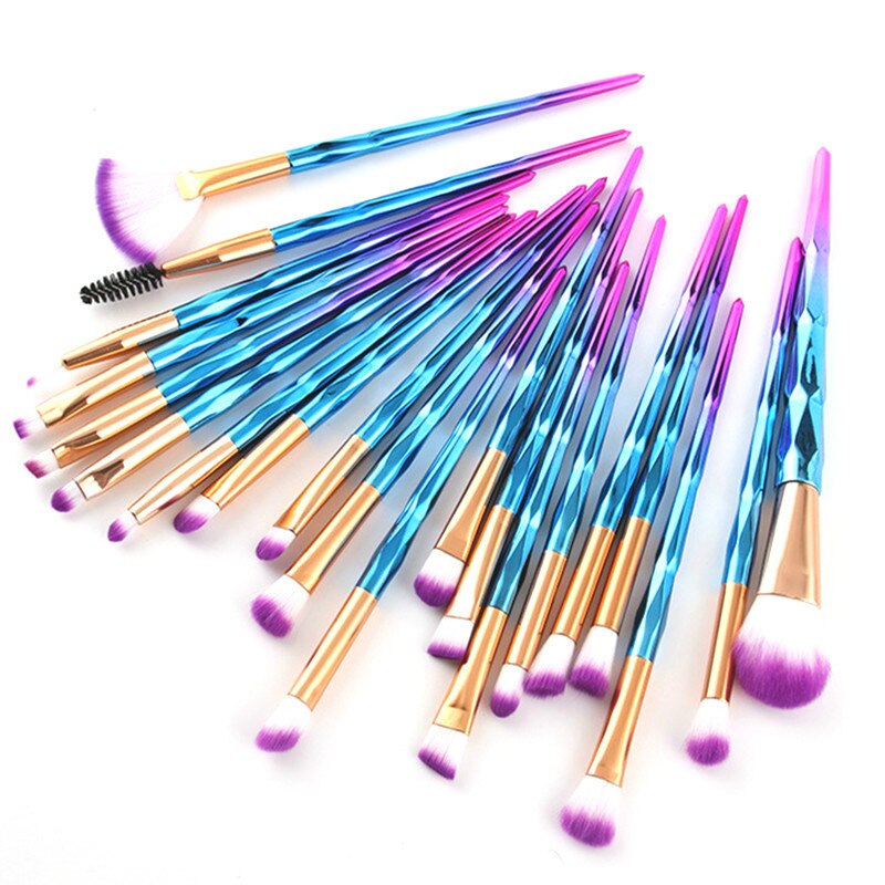 Makeup Brushes Set Face Foundation Brush Eye Eyeshadow Fan Lip Eyebrow Eyeliner Eyelash Crystal Make Up Brush Kit