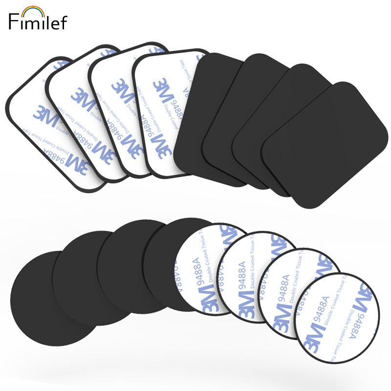 Fimilef 1pc-8pc/lot Metal Plate Disk For Magnet Car Phone Holder iron Sheet Sticker For Magnetic Mobile Phone Holder Car Stand