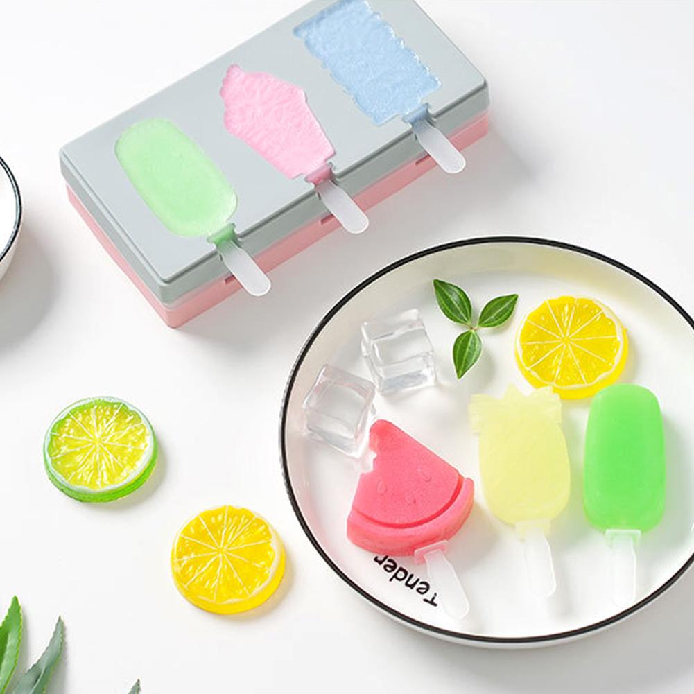 Silicone Ice Pop Molds 3-Cavity Funny Popsicle Mold Ice Cream Mould DIY Candy Chocolate Soap Jelly Moulds Tray