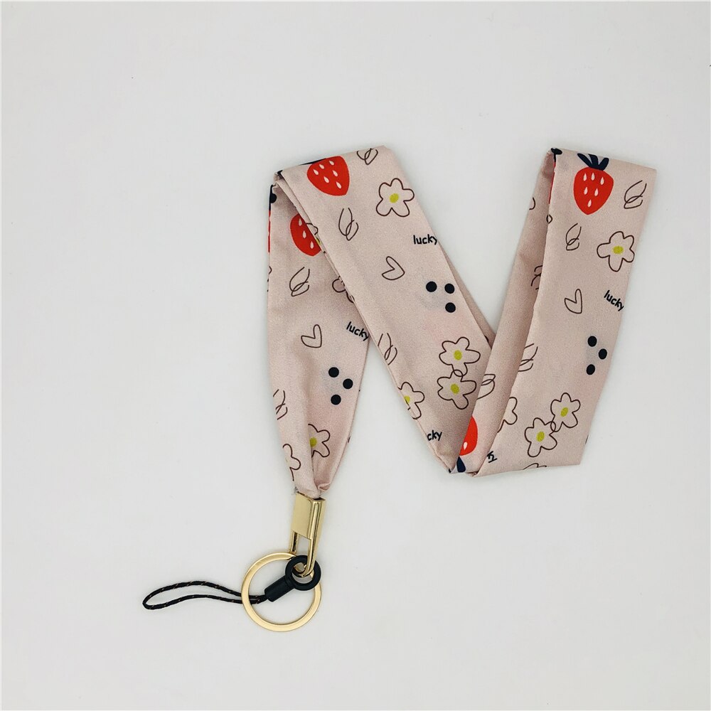 Butterfly Wide Neck Strap Lanyards For keys ID Card Gym Mobile Phone Straps USB badge holder DIY Hang Rope Lariat Lanyard: Rose Red