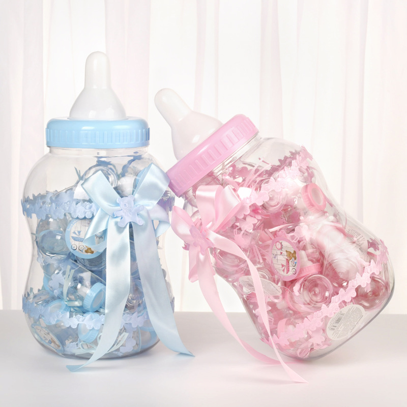 Caja de de plástico para bebé niña y niño, caja de dragado de dulces para de nacimiento, botella de alimentación para bebé, decoraciones para de cumpleaños y boda