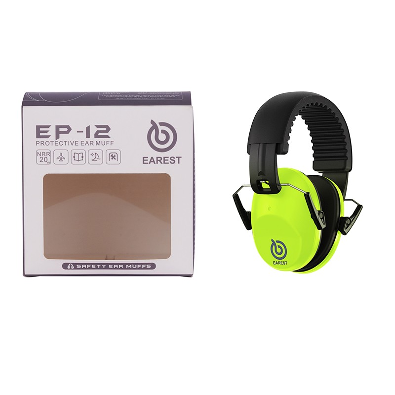 EAREST Protection Ear Muffs Foldable Kids Ear Defenders For Adults Shooting Earmuff NRR 20 dB Noise Reduction Safety Earphone: green