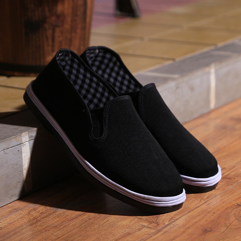 Suela de algodón para hombre Kung Fu zapatos de punta cerrada
