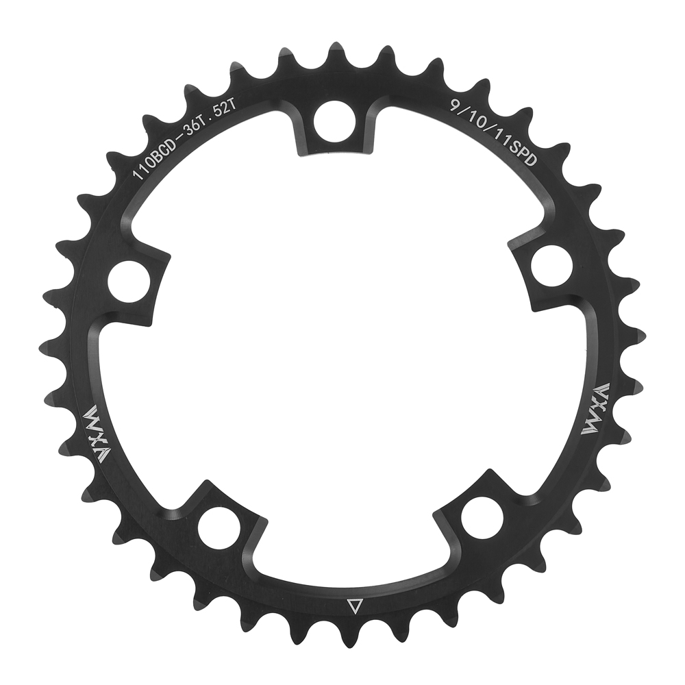 VXM-plato doble para bicicleta 110BCD 34T 50T 36T 52T 39T 53T, juego de bielas para bicicleta de carretera, disco de conducción, rueda dentada de aluminio, disco plegable para bicicleta: YELLOW