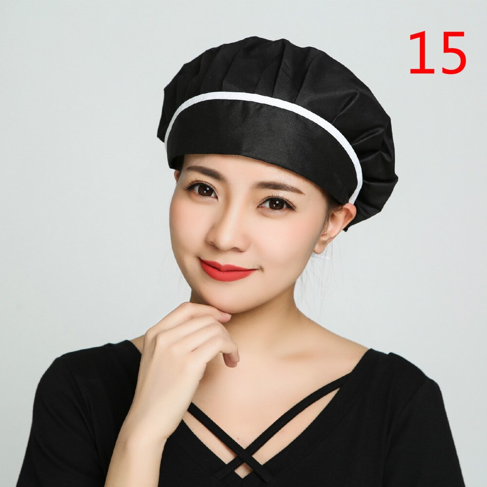 Chapeau de Chef pour hommes et femmes, uniforme de Chef cuisinier, de boulanger, de café, de Restaurant, d'hôtel, de boulangerie, chapeaux de travail, casquettes anti-poussière respirantes pour atelier: 15