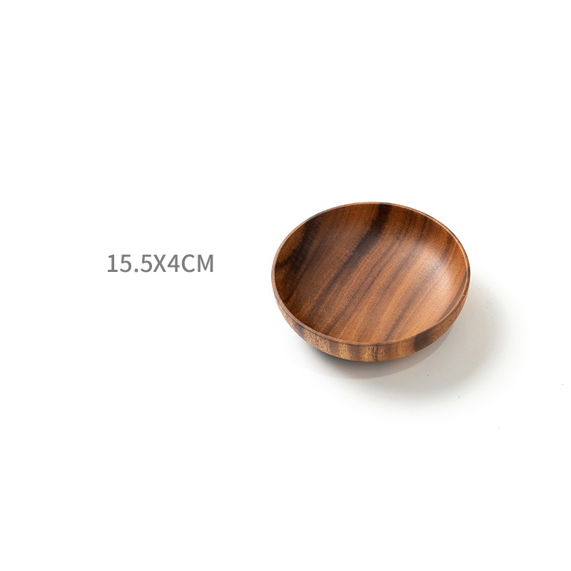 Whole Wood Tableware Unbreakable Lovesickness Wood Circular Solid Wood Pan Plate Fruit Dishes Saucer Tray Dessert Dinner Plate: 16cm