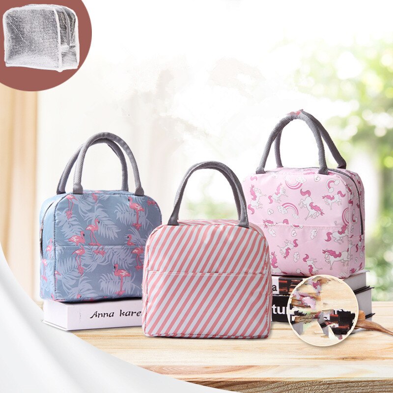Korean portable large insulation bag Household practical lunch insulation bag Large-capacity portable student lunch bag X0285