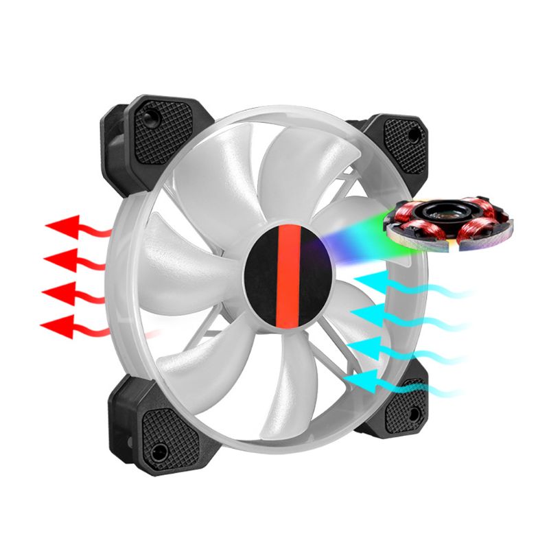 12cm Desktop PC Cooling Fan LED Lights RGB Chassis Fan Controller Remote Control
