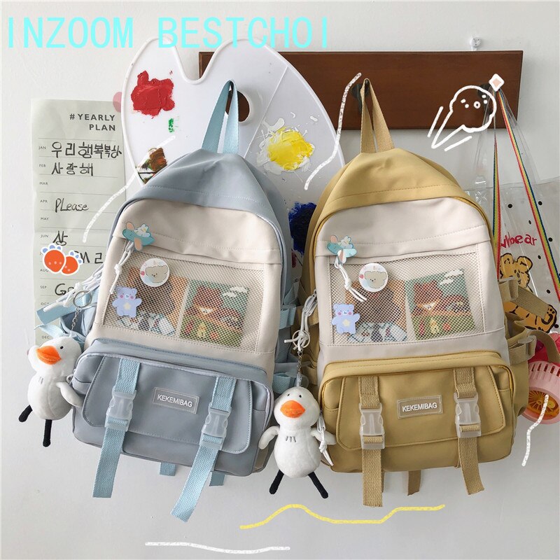 Koreanische Version von Harajuku Einfache Mädchen Student Schul Nylon Multifunktionale Rucksack Outdoor Reise Mochila Escolar