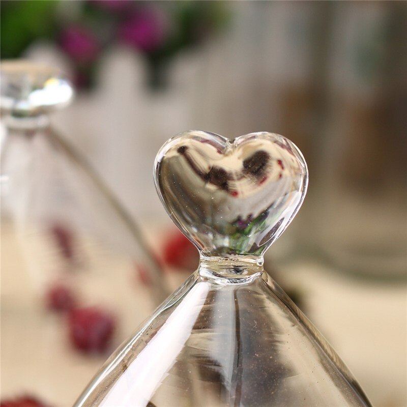 KiWarm Glass Display Cloche Bell Jar Dome Flower Immortal Preservation Vase Wooden Base Home Decor Ornament