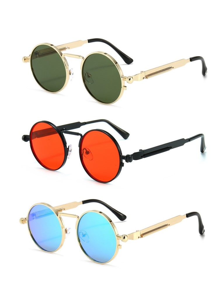 Gafas de Sol de estilo Punk Vintage de Metal para hombre, Gafas de Sol redondas Retro Y2K Cyberpunk para Mujer, Gafas de , Gafas Sol para Mujer UV400