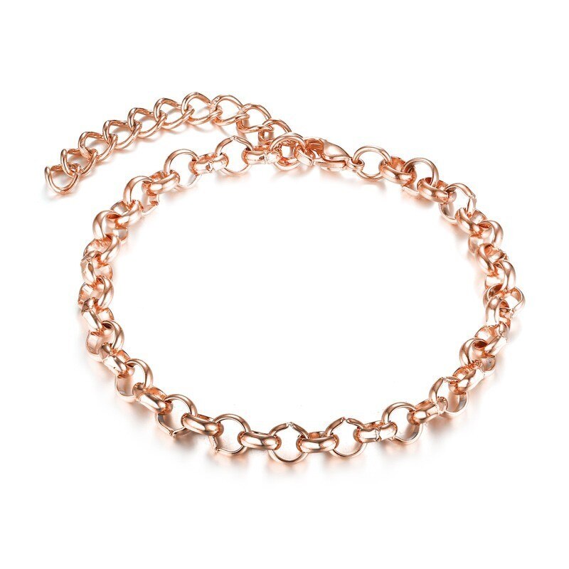585 roséguld kedjor kvinnor armband armband rostfritt stål pulseira feminina tillbehör ingen blekning: Br -646r bild