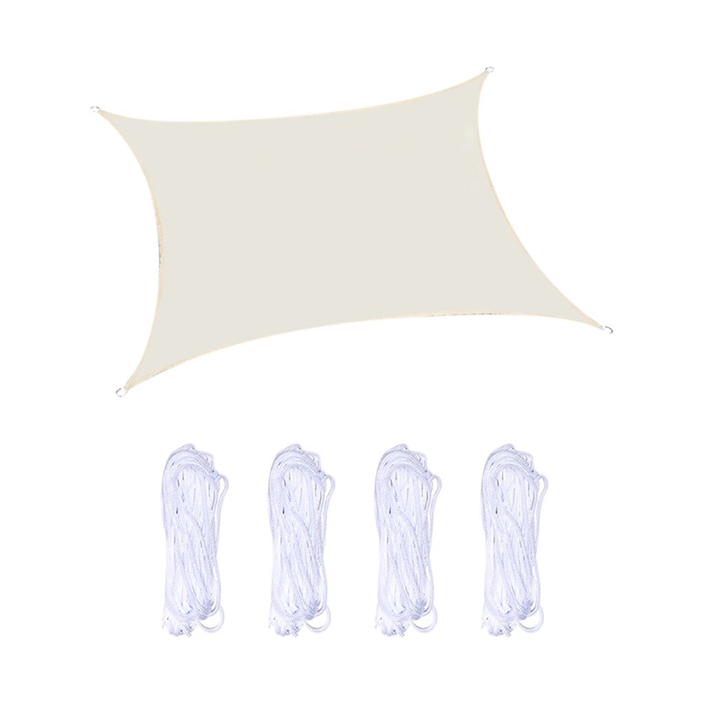 Garden Sun Shelter Waterproof Sunshade Protection Outdoor Canopy Patio Pool Shade Sail Awning Camping Shade Cloth Large #T1G: Beige S