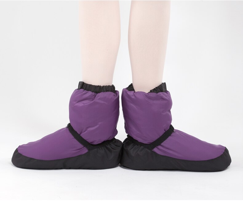 Ballet Dance Bootie Ballet Warm Ups For Women Ballet Pointe Warm-up Shoes Winter Thermal Boots For Ladies Purple Black