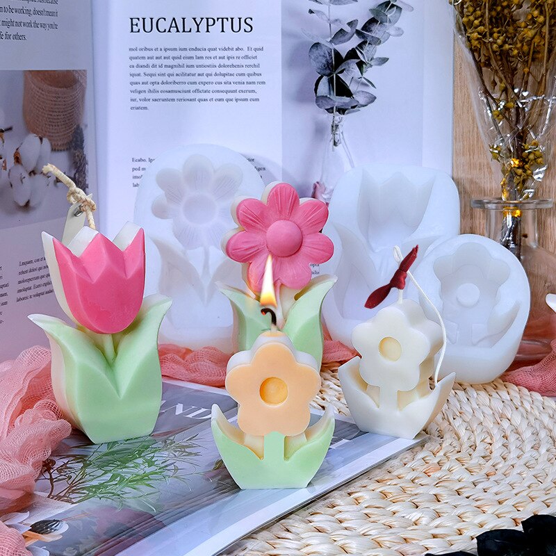 Tulp Bloem Kaars Siliconen Mal Aromatherapie Diy Zeep Kaars Maken Craft Home Decor Levert