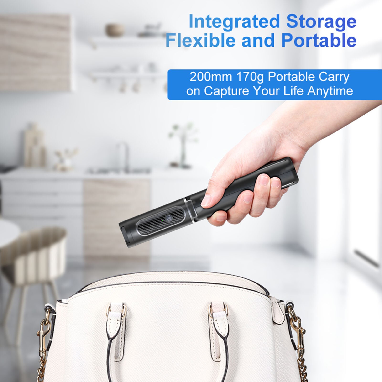 Ulanzi SK-02 Wireless Selfie Stick Tripod - Bluetooth Remote Control - Cold Shoe Mount for Mic & Light