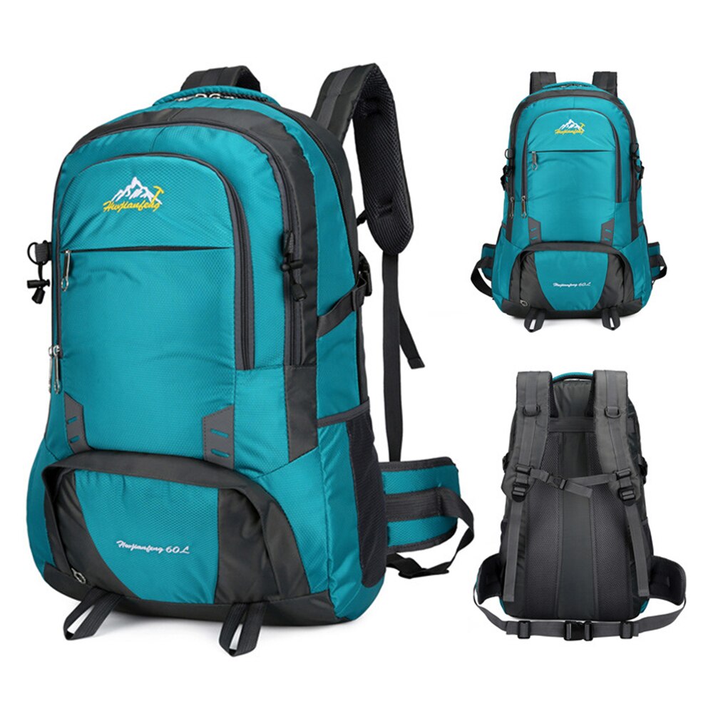 60L Outdoor Camping Backpack Waterproof Nylon Trekking Backpack Large Capacity Hiking Cycling Climbing Sports Travel Backpack: Green