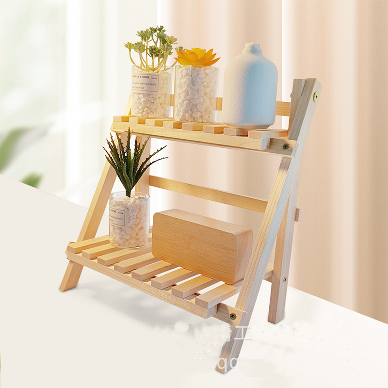 Étagère de rangement en bois à 2 niveaux, 1 pièce, organisateur de bureau, présentoir de bureau trapézoïdal, papeterie de bureau
