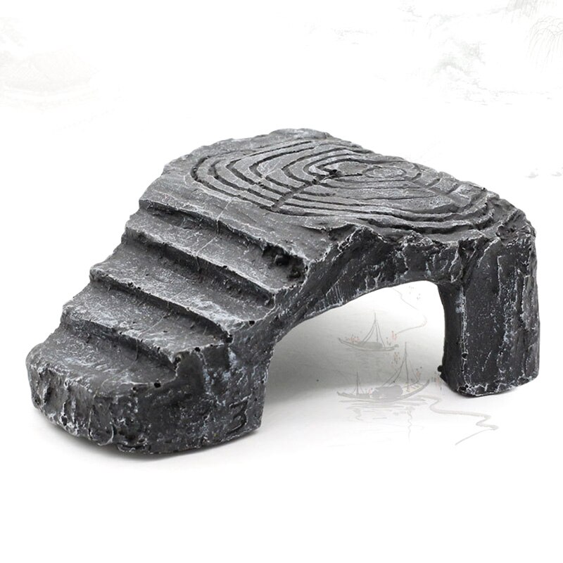 Rampe de plateforme en résine pour Reptile, jouet, rampe pour réservoir, île, escalade aquatique, ornement d&#39;aquarium, escalier pour Aquarium