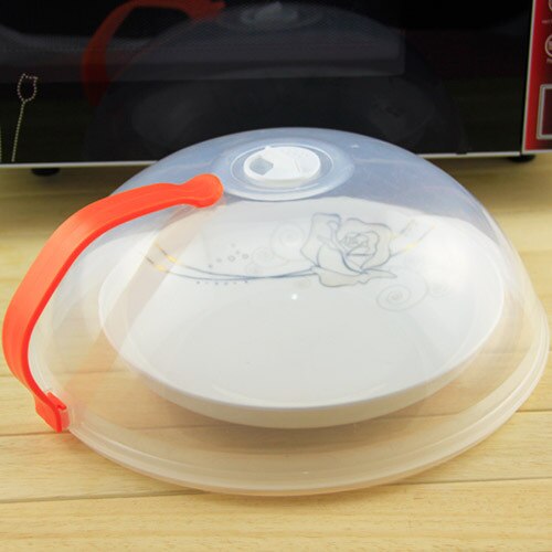P Plastic Defence Oil Microwave Oven Cover Bring Handle Heating Special-purpose Transparent The Food Round Defence A Bowl: Default Title