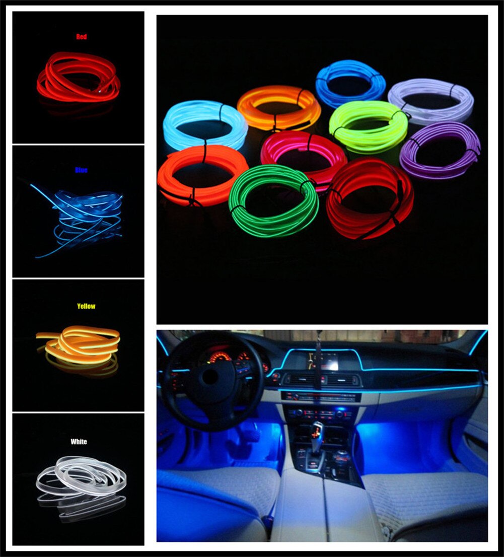 3m auto motorfiets 12V LED koud licht neon lijn decoratieve strip voor Honda Crosstour CR-Z S C EV -Ster AC-X HSV-010