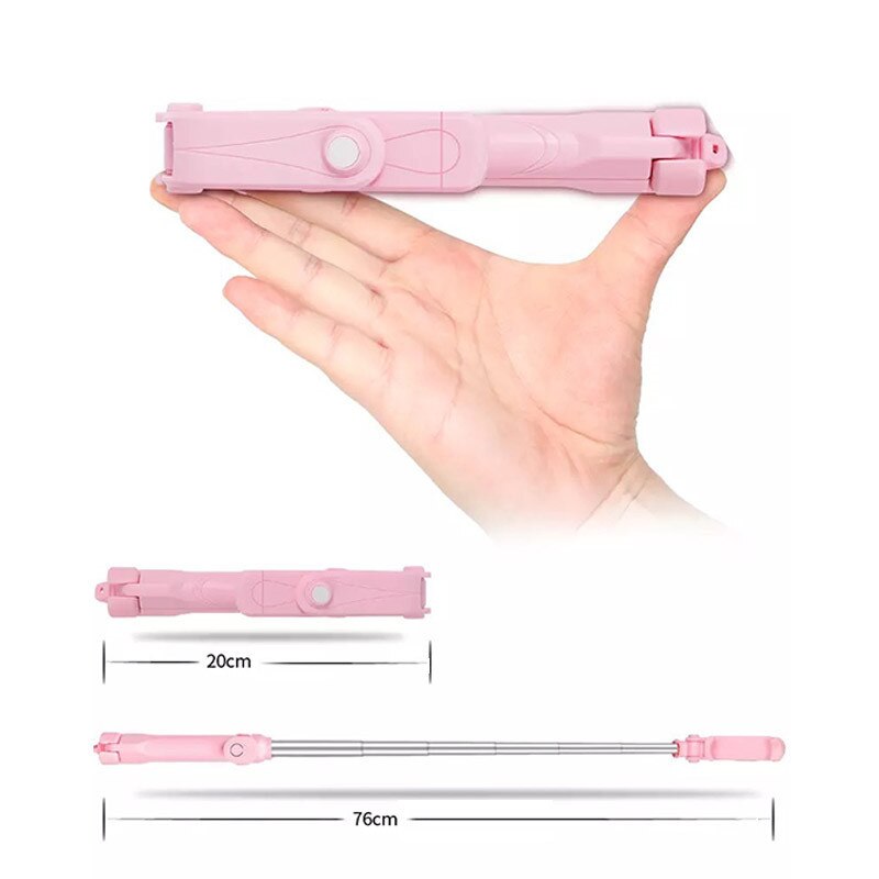 Bluetooth Selfie Stock Roreta 3 in 1 kabellos Faltbare Mini Stativ Erweiterbar Einbeinstativ mit Fernbedienung für iPhone IOS Android