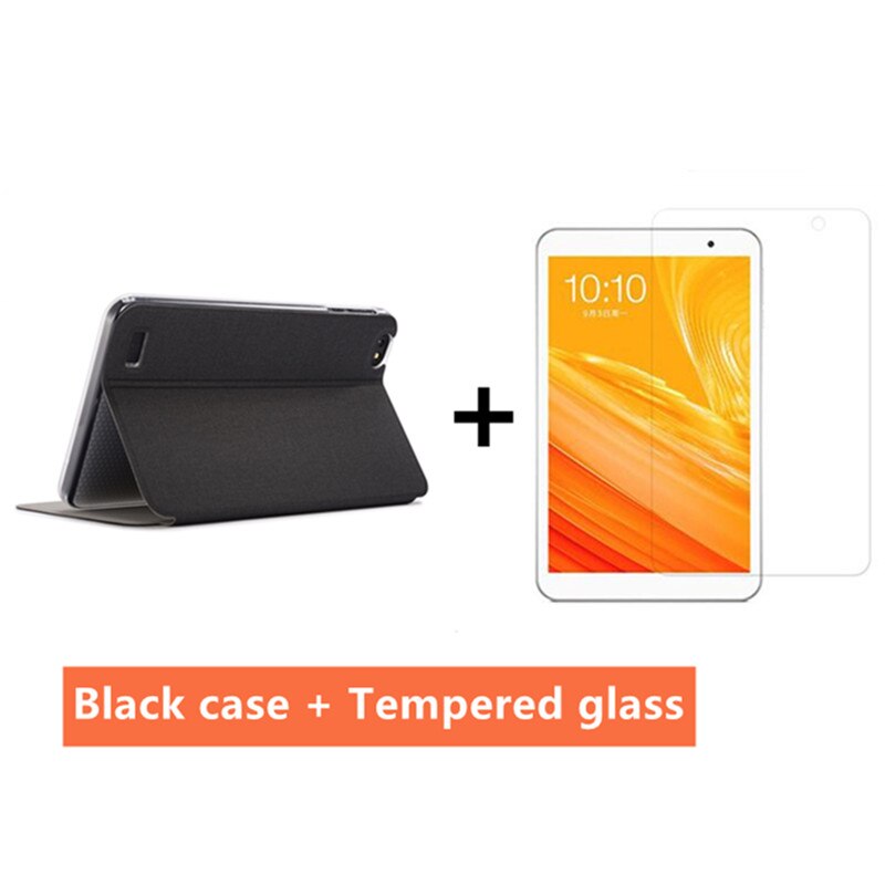 Cover Voor Teclast P80 P80H 8 Inch Tablet Pc Pu Case Cover Voor Teclast P80x 4G + gratis Stylus Pen: Black case add glass