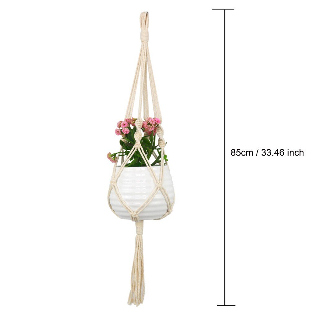 Europe Plant Hangers Indoor Hanging Planter Basket With Wood Beads Decorative Fast: 85cm