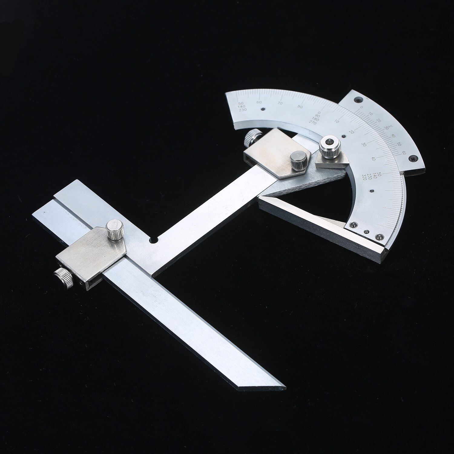 KKMOON Carbon Steel Universal Bevel Protractor 0-320°Accuracy Angle Finder Measuring Ruler Tool