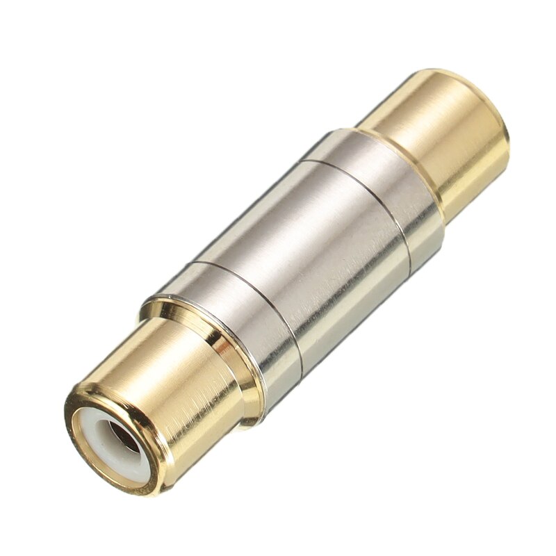 1pcs Gold Plated Speaker Cable Extender Dual RCA Connectors RCA Female to Female Jack Socket Straight Adapter