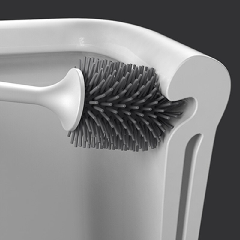 Brosse de toilette en Silicone à poils souples, support mural pour salle de bains, outil propre, caoutchouc thermoplastique Durable