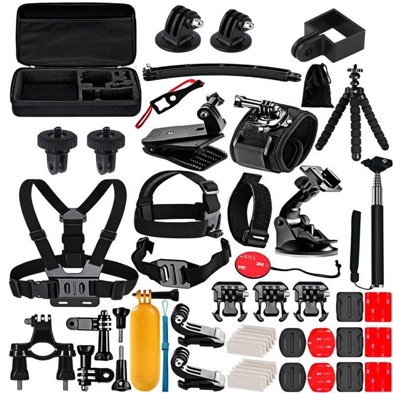 52 in 1 pocket camera kit bag clip base selfie stick Car suction cup bracket Chest /wrist strap for dji osmo pocket 1&amp;pocket 2