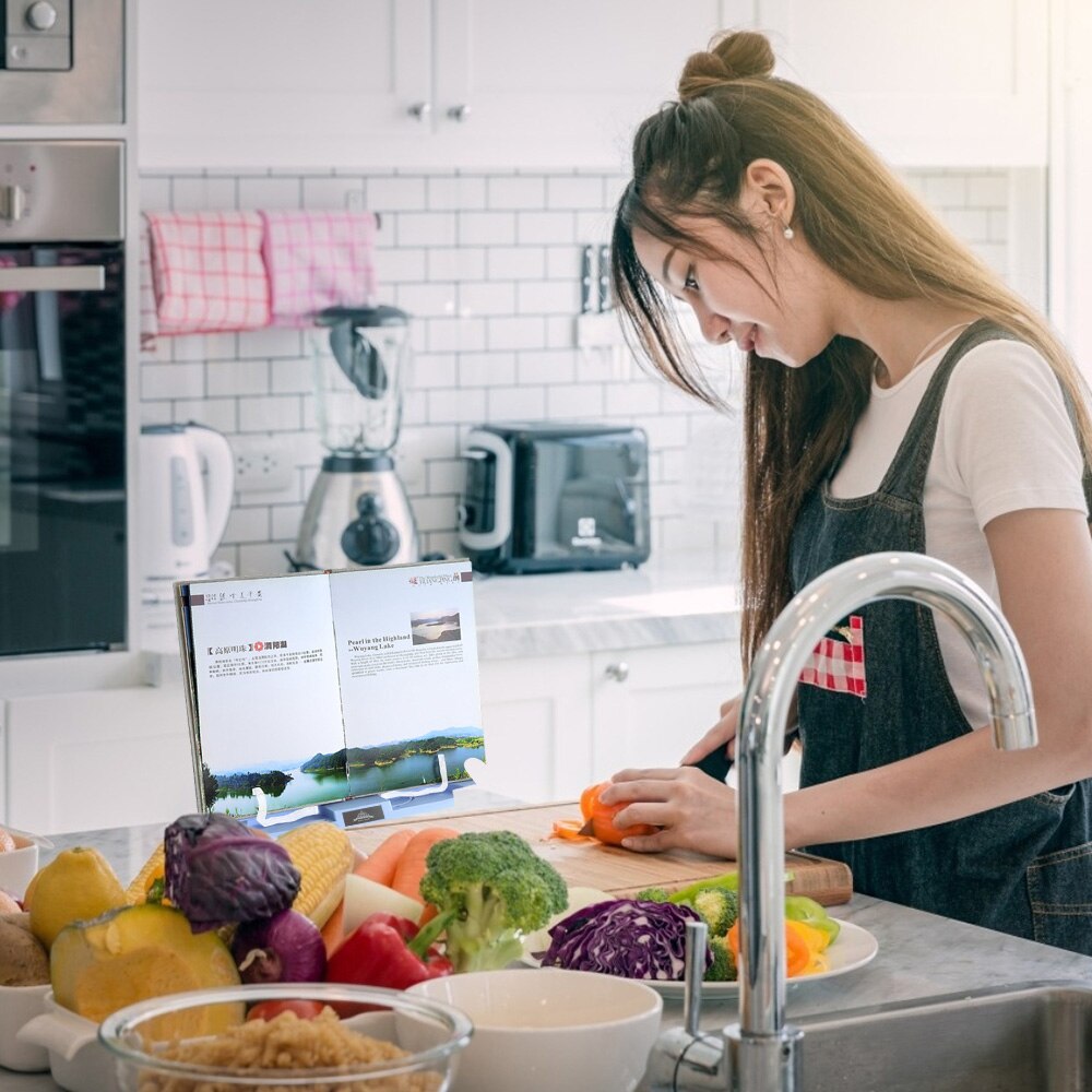 Portable Book Stand Adjustable 6 Angles Book Document Holder Foldable Bookstand Hands Free Desk Reading for Book Textbook