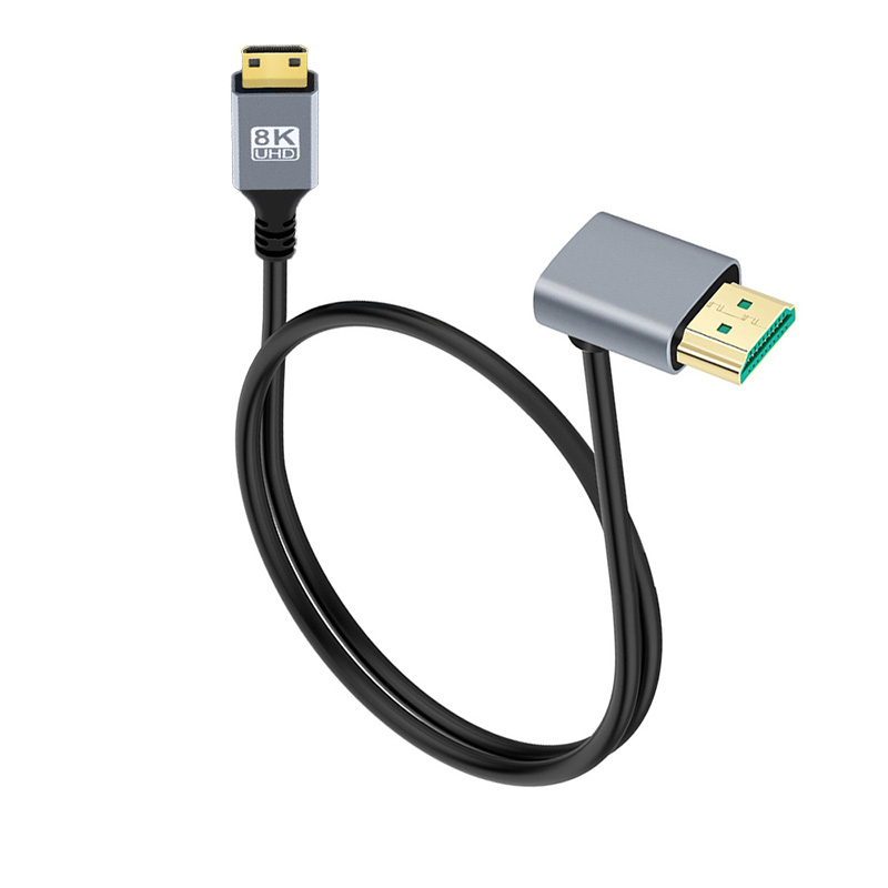 8k mikro-hd/mini-hd-kabel 90 gradere opp/ned/venstre/høyre vinkel ultratynn 3d skjermkabel til kamera bærbar pc skjerm hdtv