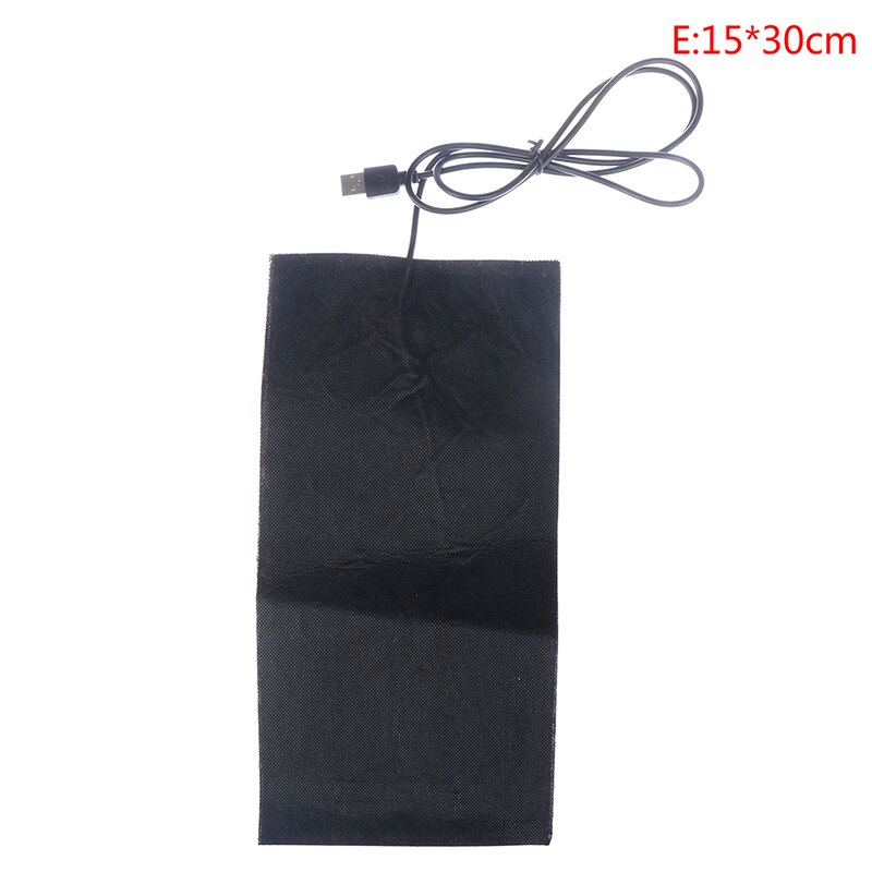 Almohadillas de pasta cálida USB de 1/4 Uds. Almohadilla térmica de fibra de carbono de calentamiento rápido almohadilla calentadora segura para chaleco de tela chaqueta zapatos Calcetines: E 1PCS