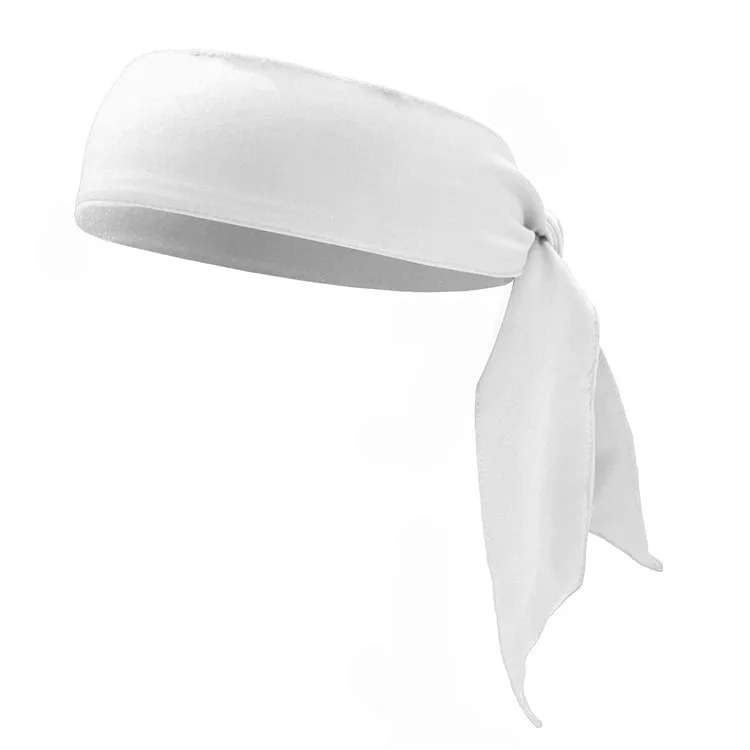 Banda elástica deportiva de Color para tenis, Unisex, hombres, mujeres, niños, niñas, adolescentes, diadema para gimnasio, Fitness, Yoga, bandas para el cabello, sombreros atléticos: Blanco